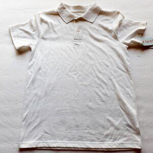 Cat & Jack Kids Polo Shirt School Uniform White Short Sleeve Large 12-14 New